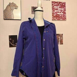 Tommy Hilfiger Blue and Red Striped Shirt